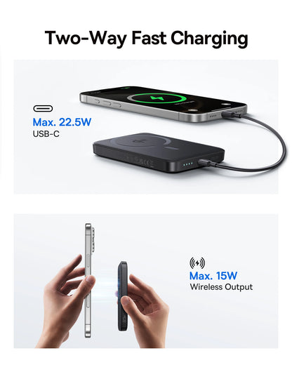 Baseus Qi2 Magnetic Power Bank 10000mAh – 25W Wireless & 45W Wired Charging