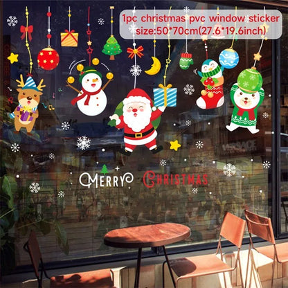 Christmas PVC Window Stickers – Festive Wall Decals for Home Decor