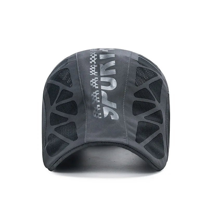 Quick Dry Mesh Flat Cap – Breathable Sports Baseball Hat