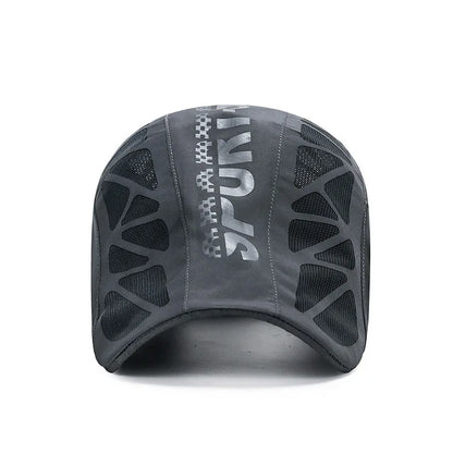 Quick Dry Mesh Flat Cap – Breathable Sports Baseball Hat