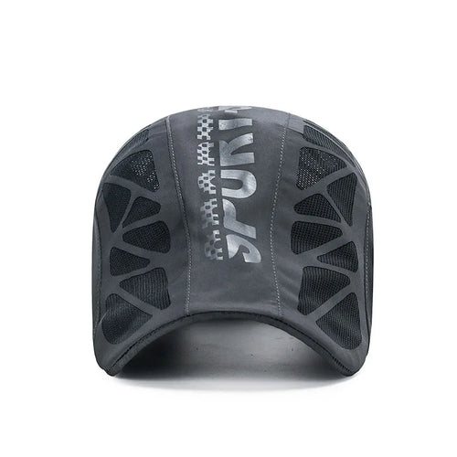 Quick Dry Mesh Flat Cap – Breathable Sports Baseball Hat