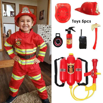 Kids Firefighter Costume Set – Halloween Cosplay Uniform