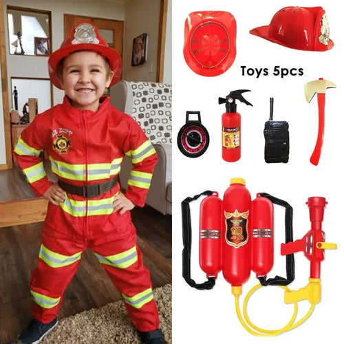 Kids Firefighter Costume Set – Halloween Cosplay Uniform