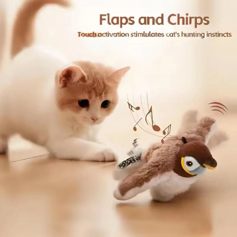 Interactive Bird Cat Toy – Chirping, Flapping & USB Rechargeable