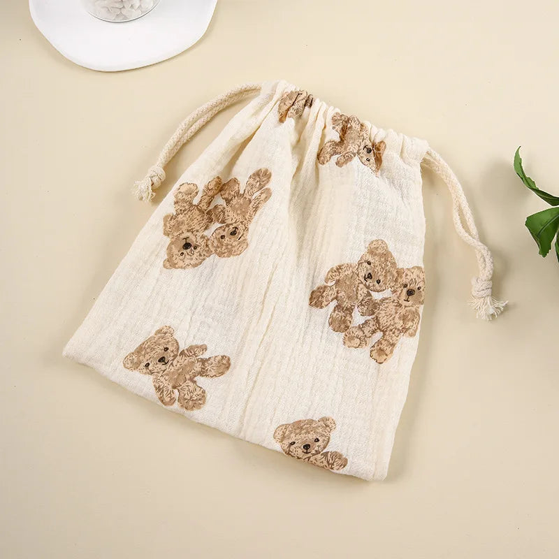 Cute Cartoon Print Drawstring Diaper Bag – Baby Storage Pouch