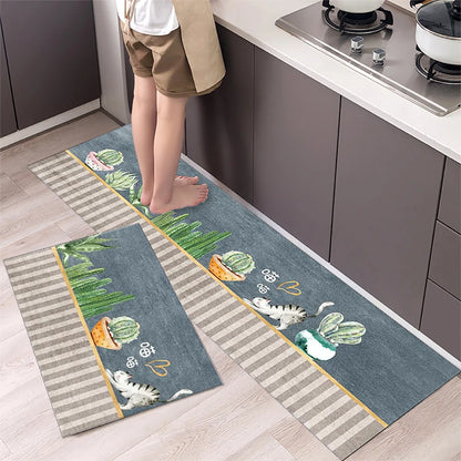Non-Slip Kitchen Mat Set – Crystal Velvet Absorbent Rugs for Kitchen & Bathroom