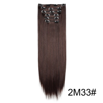 Clip-In Hair Extensions 6-Piece Set – Long Straight Synthetic Hair