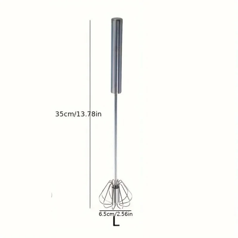 Semi-Automatic Egg Beater – Stainless Steel Hand Whisk
