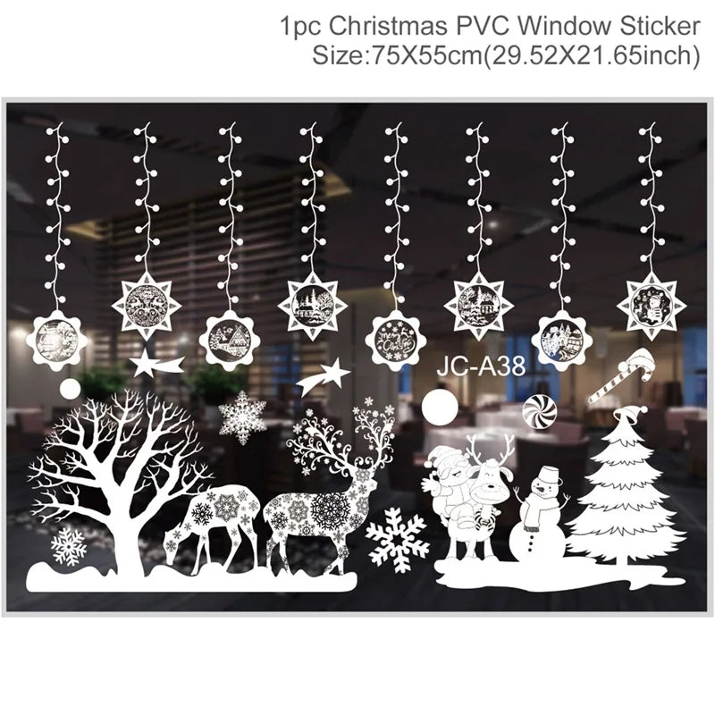 Christmas PVC Window Stickers – Festive Wall Decals for Home Decor