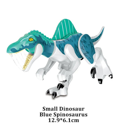Jurassic Dinosaur Building Blocks Figures – T-Rex Raptor Triceratops MOC Models