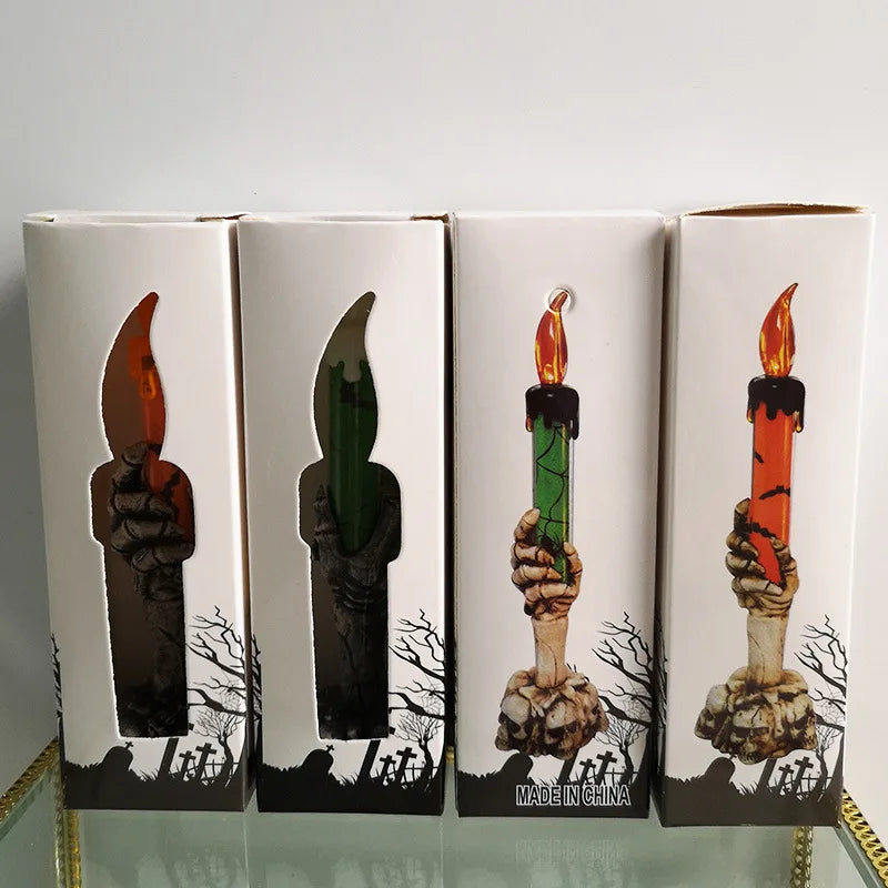 Halloween Skeleton Hand LED Candle Holder