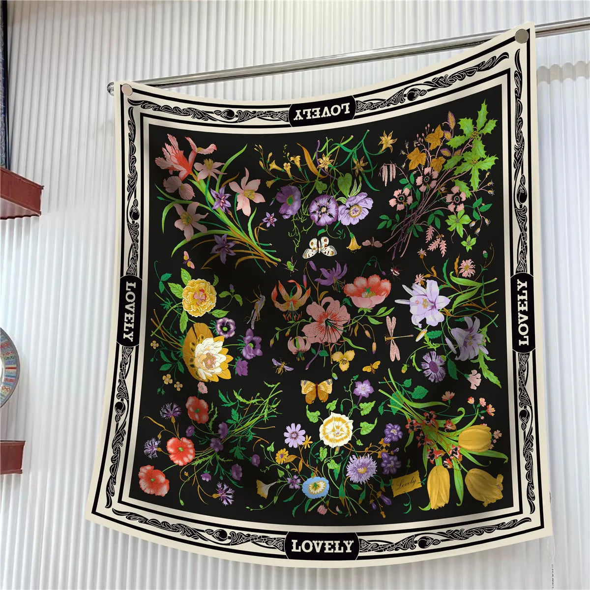 Luxury Silk Square Scarf Women Floral Paisley Print 90cm