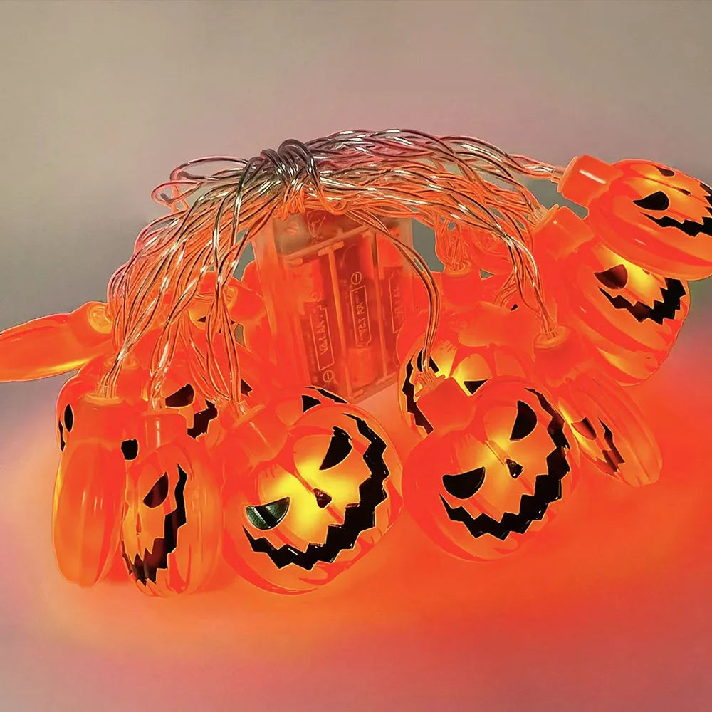 Halloween LED String Lights – Pumpkin, Ghost & Spider Web Lanterns