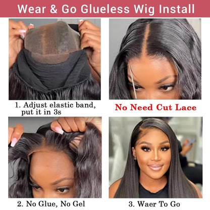 HD Lace Front Straight Human Hair Wig – 13x4 / 13x6 Glueless, 16–42 Inch