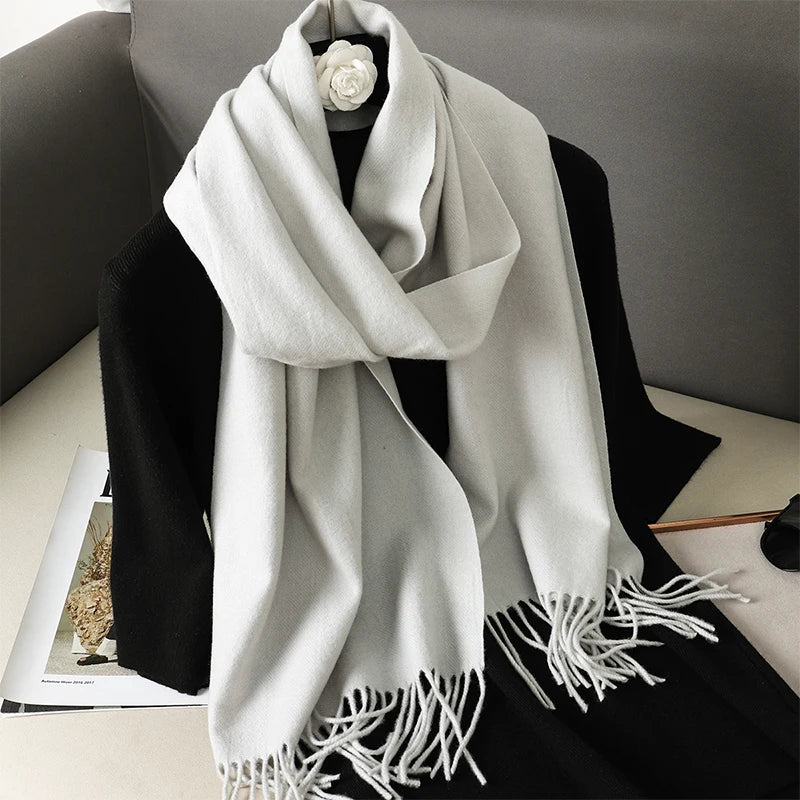 Cashmere-Feel Winter Scarf – Women's Long Warm Pashmina Shawl & Wrap