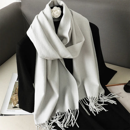 Cashmere-Feel Winter Scarf – Women's Long Warm Pashmina Shawl & Wrap