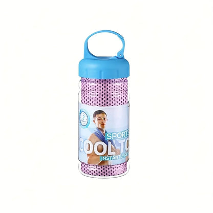 Cooling Sports Towel with Portable Bottle Case – Quick Dry, Ice Cold Sensation