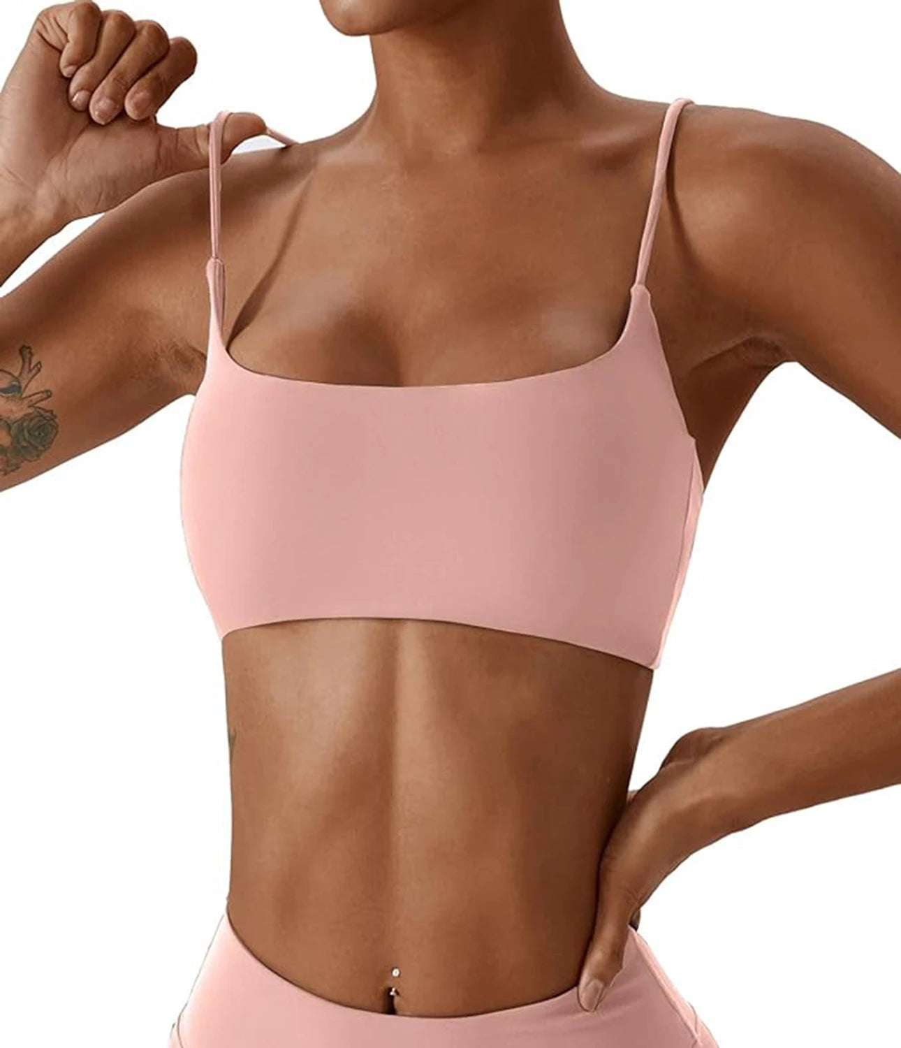 Women's Sports Bra – Nylon Cross Back with Removable Pads