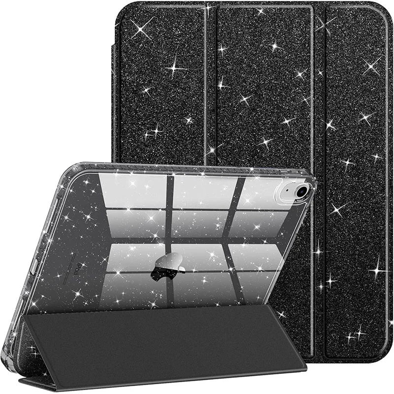iPad Case with Pencil Holder Smart Glitter Cover – Pro, Air, Mini, All Gen