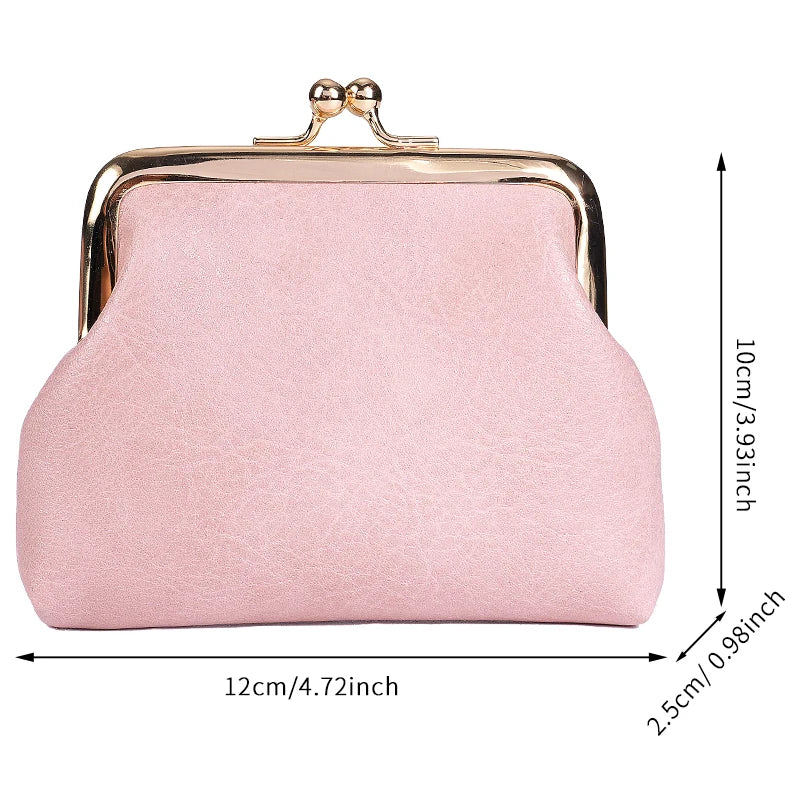 Retro Kiss-Lock Coin Purse Women's Small Buckle Wallet