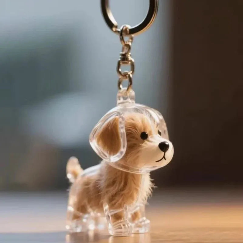 Pet Hair Memorial Keychain – Transparent Dog & Cat Pendant