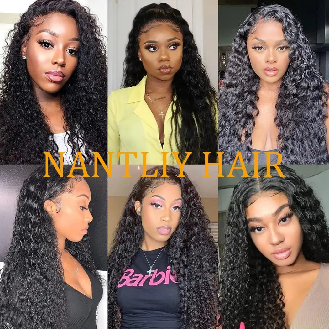 Deep Wave Lace Front Wig – Human Hair, Glueless 4x4 5x5 13x4 13x6, 180% 200% Density