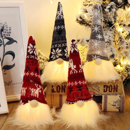 LED Christmas Gnome Plush Doll with Lights – Holiday Decoration