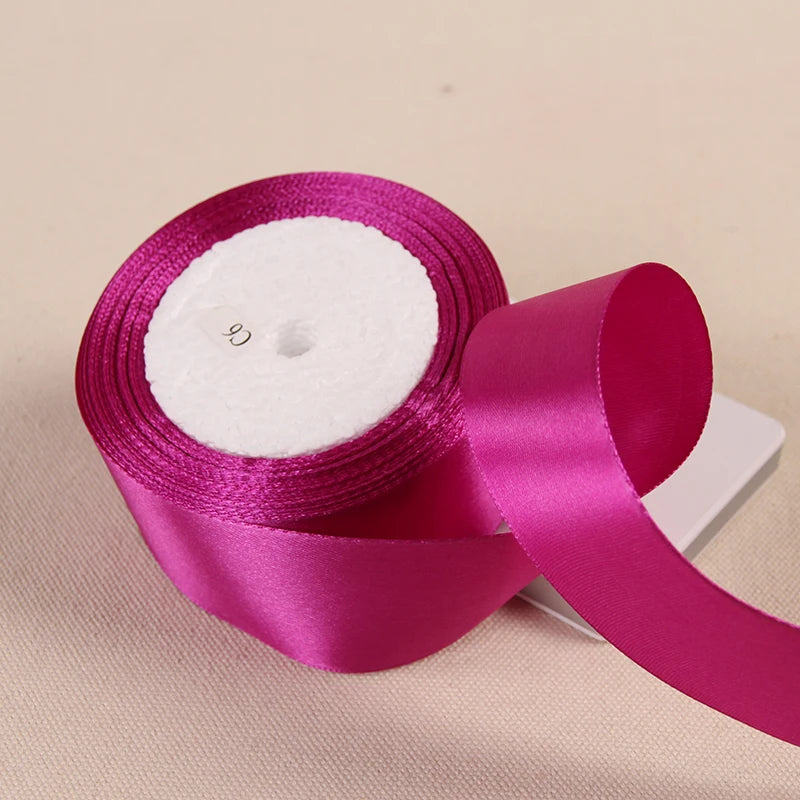 Silk Satin Ribbon – Multi-Size & Color for Wedding, Christmas & Party Decor