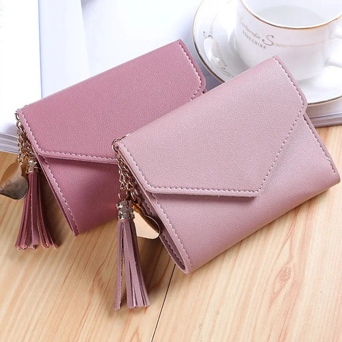 Women's Tassel Wallet Small PU Leather Coin Purse