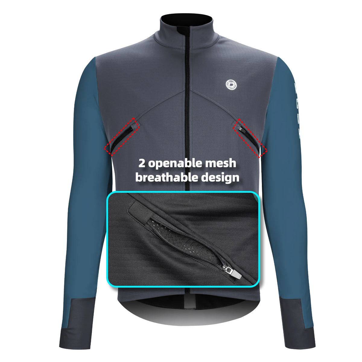 Darevie Men's Cycling Jacket – Windproof Fleece Long Sleeve