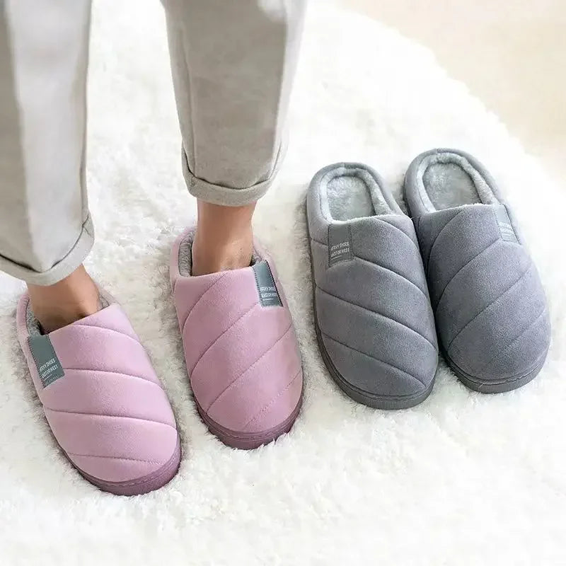 Winter Plush Slippers – Non-Slip Warm Indoor Shoes for Men & Women