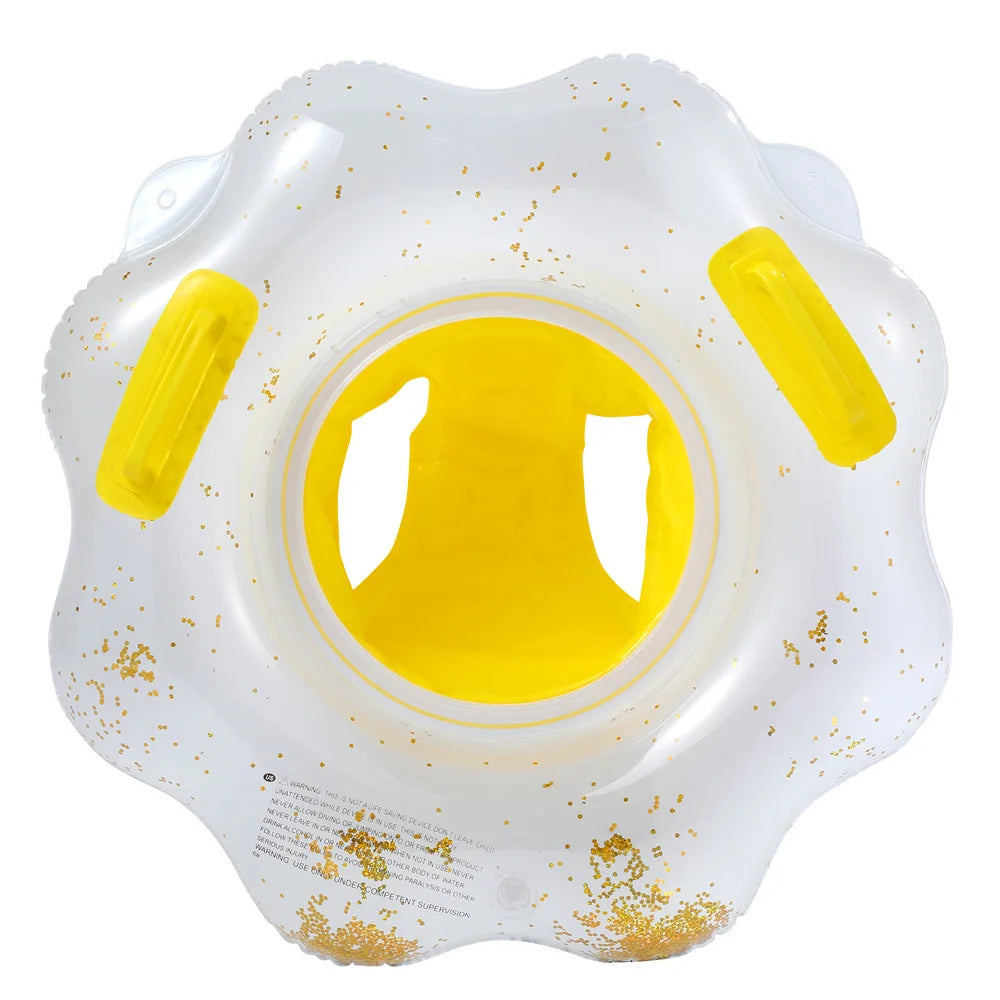Baby Pool Float with Sunshade – Inflatable Infant Swim Ring Seat