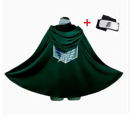 Attack on Titan Scouting Legion Cosplay Cloak Cape with Headband