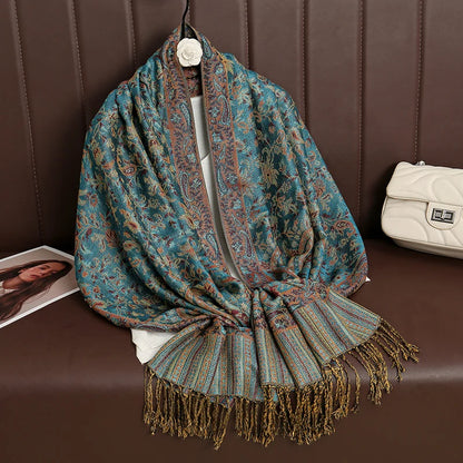 Paisley Print Cashmere Pashmina Shawl for Women – Warm Winter Wrap