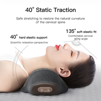Electric Neck Massager Pillow – Cervical Traction with Heat & Vibration