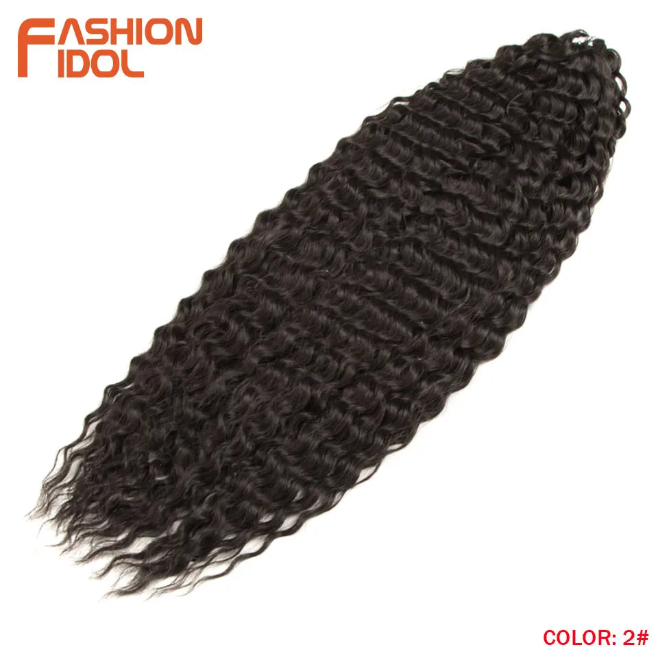 24 Inch Water Wave Crochet Braiding Hair – Synthetic Twist Curly Ombre Extensions