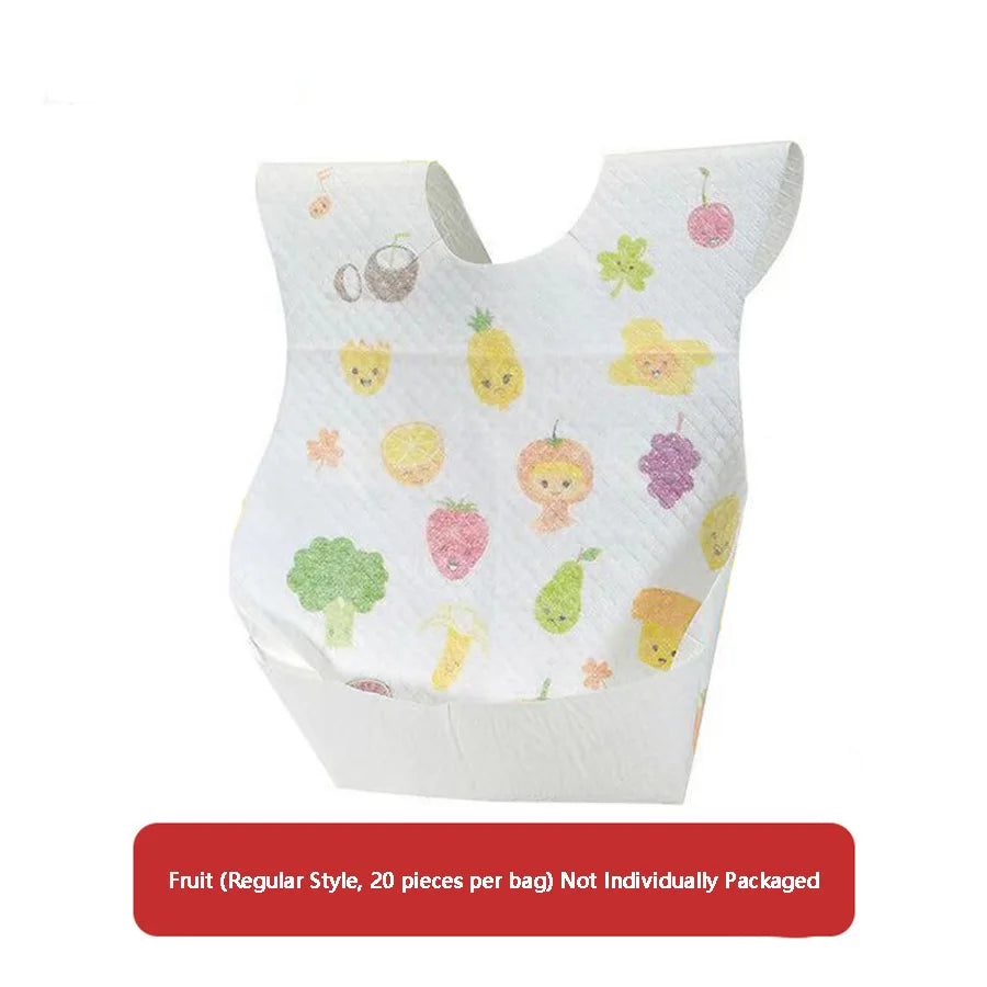 Disposable Baby Bibs Waterproof No-Wash Feeding Bibs for Toddlers