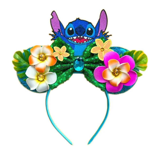 Mouse Ears Headband with Sequins & Bow – Kids & Adults