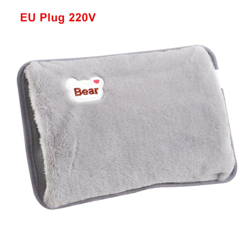 Electric Hot Water Bag Hand Warmer – Rechargeable Soft Plush Heating Pad