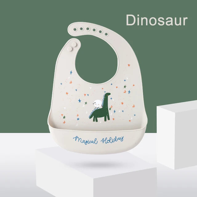 Silicone Baby Bib with Food Catcher – Waterproof & Soft