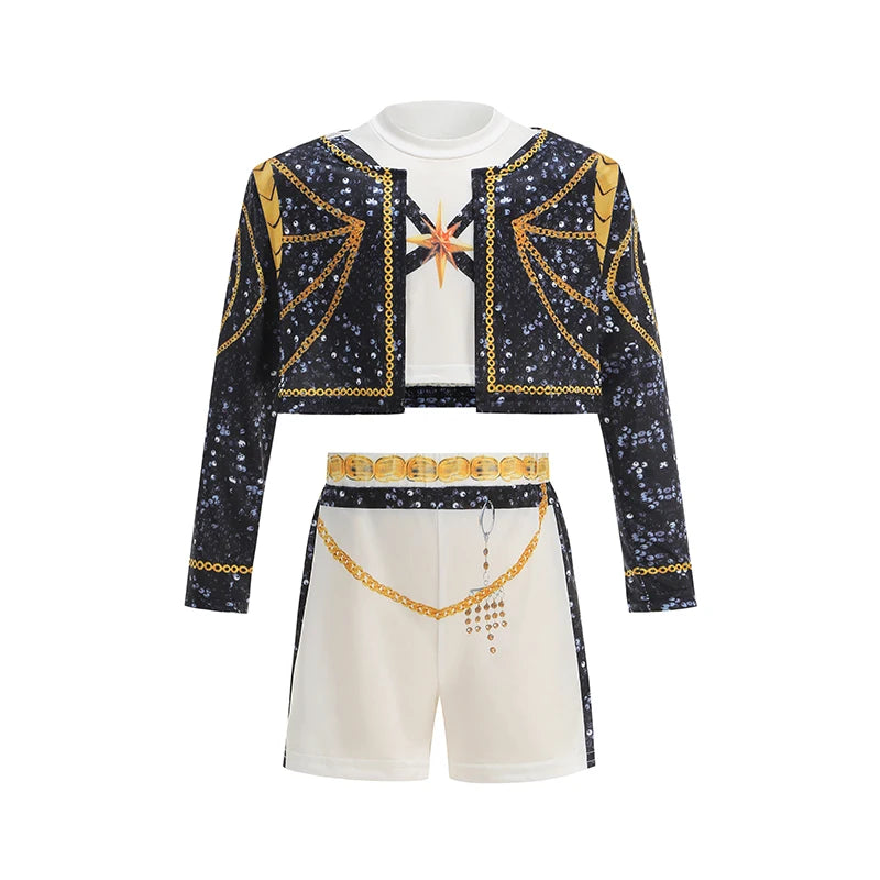 Girls Singer Stage Performance Costume Set – 3-Piece Kids Outfit
