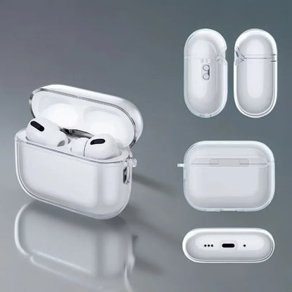 Clear TPU AirPods Case with Ring Clip – Shockproof Transparent Cover