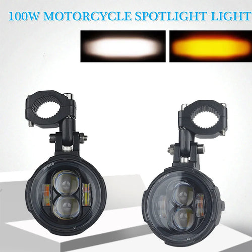 Motorcycle LED Fog Lights 100W Dual Auxiliary Driving Lamps