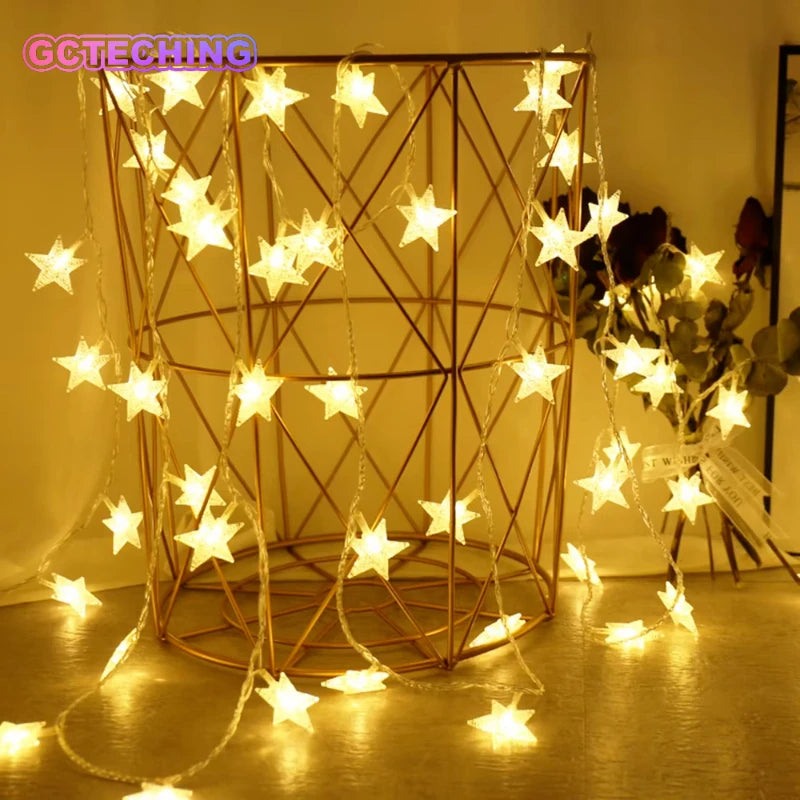 Star LED Fairy String Lights – Warm White Waterproof Indoor & Outdoor