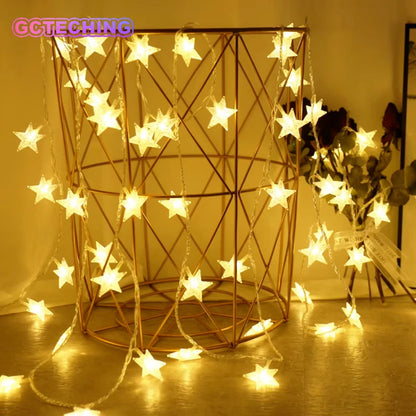 Star LED Fairy String Lights – Warm White Waterproof Indoor & Outdoor