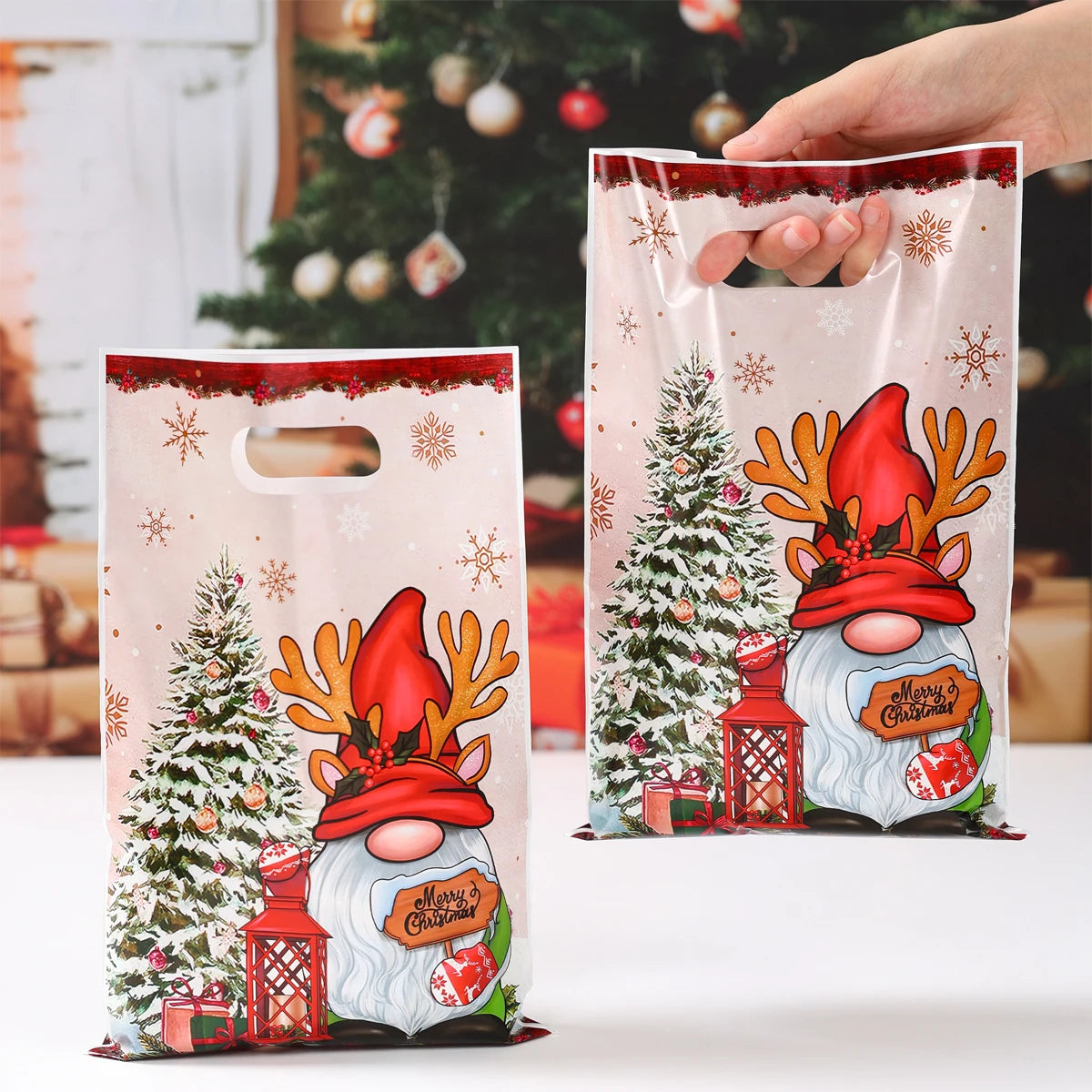 Christmas Gift Bags with Handles – Santa, Snowman & Holiday Designs