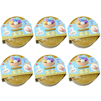 Glitter Dumpling Squishy Toy – Cute Sensory Squeeze Stress Relief Ball in Steamer Box
