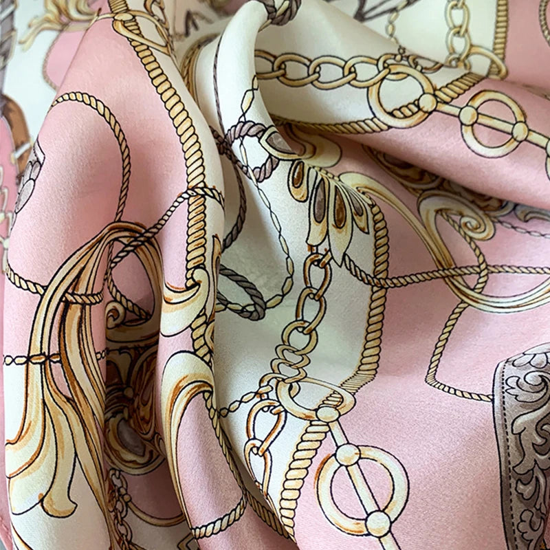 Large Silk Square Scarf for Women – 90x90cm Satin Head Wrap & Hijab Shawl
